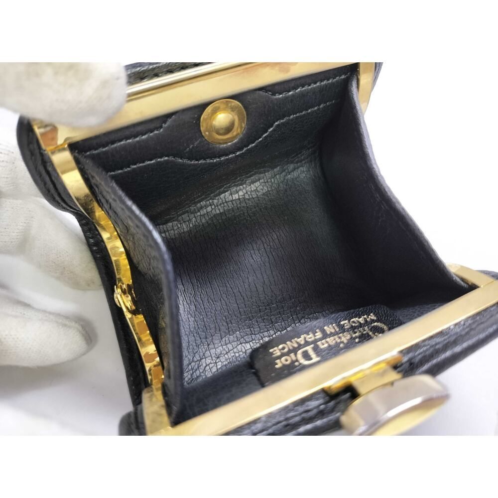 Christian Dior Vintage Black Cannage Kisslock Coin Purse - Picture 4 of 11